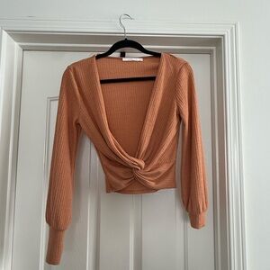 Lush Terracotta Ribbed Sweater